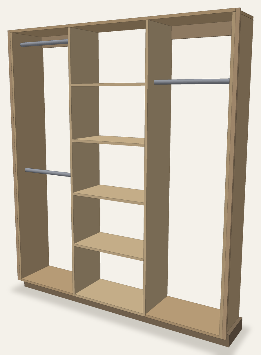 Reach-In Closet Organizer — product drawing